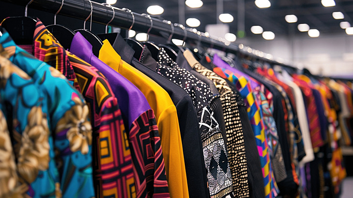 pngtree fashion clothing on hangers at the show image 15653988